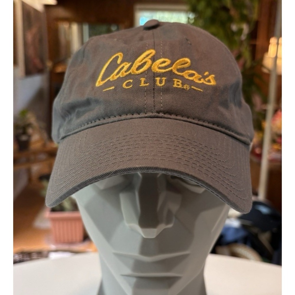 Cabela's Club Hat Gray Adjustable Baseball Cap Embroidered Logo Outdoor Gear